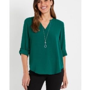 Maurices Atwood 3/4 Sleeve Popover Blouse - Medium